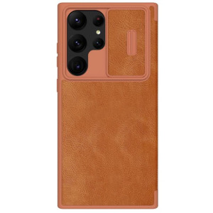 Etui Nillkin Qin Leather Pro Samsung Galaxy S23 Ultra brązowe