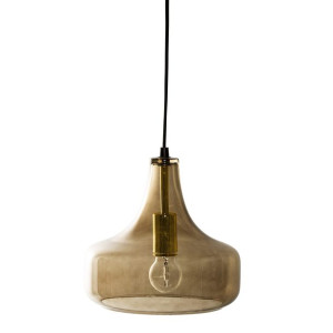 Lampa wisząca Yuser brązowa szkło Bloomingville