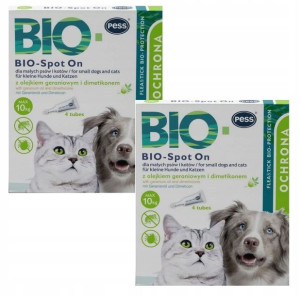 Pess Bio Spot On Krople Psa 10kg Pchły Kleszcze X8