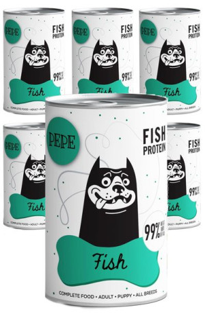 Paka Zwierzaka Mokra Karma Dla Psa Pepe Fish Ryby 400gx6
