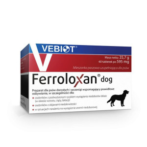 Vebiot Ferroloxan Dog 60 Tabletek Dla Psa Niedobór Żelaza