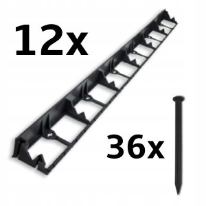 Obrzeże trawnikowe ogrodowe 45mm 12m KOTWY 36szt