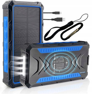 Solarny Powerbank 15W 3A 36000mAh z indukcją QC 5V