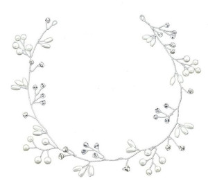 Ag264b Ślubna Gałązka Diadem Tiara 50cm