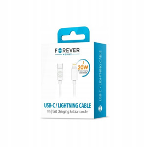 Kabel USB-C - lightning Forever 20W PD 3.0 1m