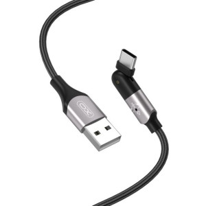 Kabel USB - USB-C 2,4A ruchome złącze + LED 1,2m