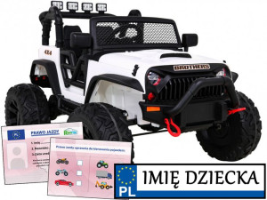 dwuosobowy JEEP NA AKUMULATOR BROTHERS AUTO NA PILOTA mocne silniki