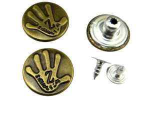 Guziki do spodni, jeansu 17 mm, 10 sztuk, wzory
