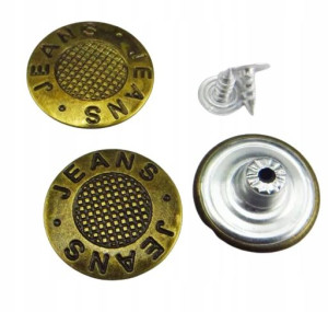 Guziki do spodni, jeansu 17 mm, 10 sztuk, wzory