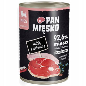 Pan Mięsko Indyk z wołowiną dla szczeniąt 400g
