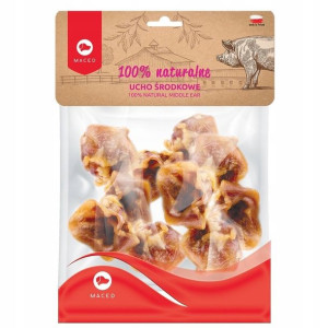 MACED Ucho środkowe 100g NATURALNY GRYZAK SUSZONY