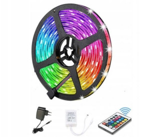 Taśma Led Smd Wodoodporna 5m Rgb Kolorowa + Pilot
