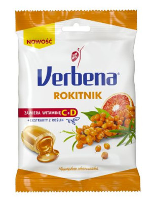 Cukierki ziołowe Rokitnik z witamina C i D 60 g Verbena