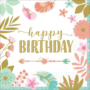 Serwetki Papierowe Boho Birthday 33x33 Cm