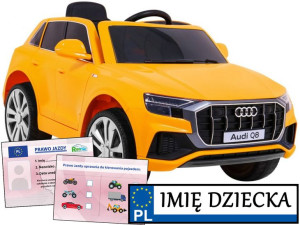 AUTO NA ROCZEK Audi Q8 Lift AUTO NA AKUMULATOR na pilota miękkie koła