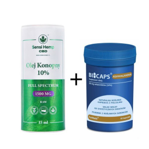 BICAPS ASHWAGANDHA + Olejek CBD 10% Sensi Hemp