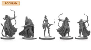 Łucznicy - Zestaw 5 Figurek Z Podkładem Na Kampanię Rpg 25 Mm