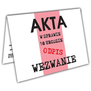 Zaproszenia na 18 Urodziny Osiemnastkę Akta Sprawy Sądowej