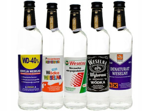 Naklejki na Wódkę Weselną Śmieszne Etykiety na Butelki 10szt