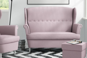 Sofa BRESSO dwuosobowa różowa