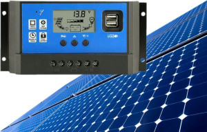 Solarny Regulator Ładowania Pwm Lcd Usb 12/24v 40a