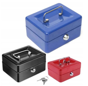 Kasetka Na Pieniądze Mała Metalowa Monety Sejf Na Klucz 15cm