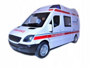 KARETKA pogotowie metal AMBULANS DŹWIĘK drzwi LED