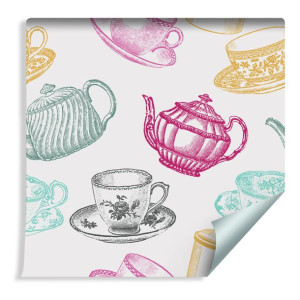 Tapeta Do Kuchni -  Zestaw do Herbaty Vintage