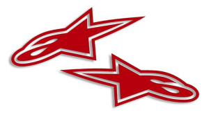 Wycinane naklejki Alpinestars A* logo komplet (lewa i prawa) czerwone