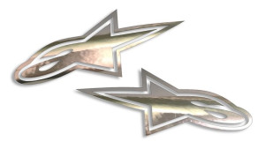 Wycinane naklejki Alpinestars A* logo komplet (lewa i prawa) chrom