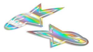 Wycinane naklejki Alpinestars A* logo komplet (lewa i prawa) holograficzne