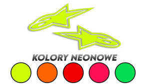 Wycinane naklejki Alpinestars A* logo komplet (lewa i prawa) kolory neonowe