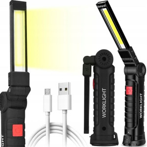 Lampa Warsztatowa Latarka Led Cob Magnes Usb