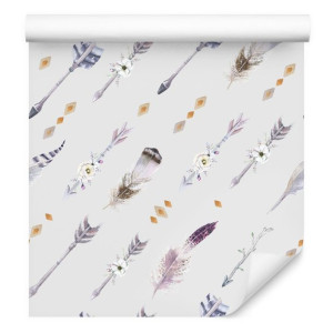 Tapeta Strzały Kolorowe Pióra w Stylu Boho