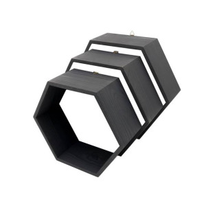 Półki plaster miodu heksagon zestaw - 3w1 czarne
