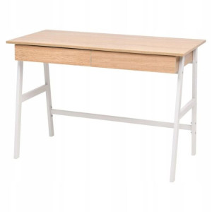 Biurko komputerowe stolik białe i dębowe