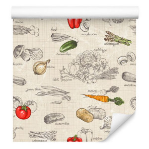 Tapeta do Jadalni Bukiet Warzywny Styl Vintage