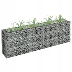 Donica gabionowa ogrodowa ze stali 180x30x60 cm