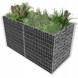 Donica gabionowa ogrodowa ze stali 180x90x100 cm