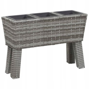 Donica ogrodowa z 3 wkładami 72x25x50 cm rattan