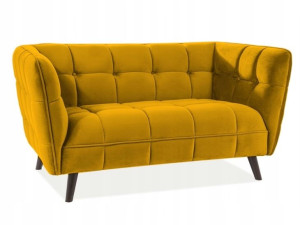 Sofa dwuosobowa elegancka sofa odcienie żółtego