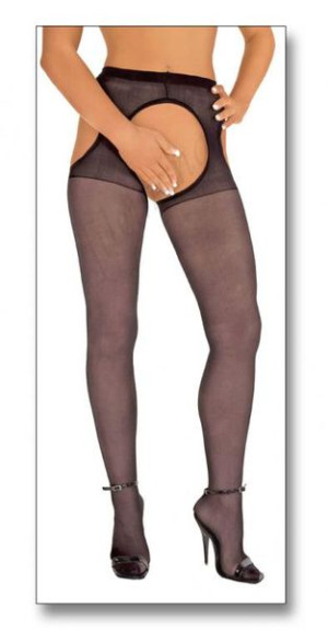 RAJSTOPY Z OTWORKAMI Roxana Suspender Tights L/XL