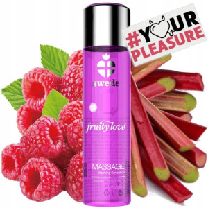 ROZGRZEWAJĄCY NATURALNY OLEJEK DO MASAŻU JADALNY Malina  Rabarba 60ml
