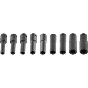Nasadki Udarowe 1/2", E10-e24, Zestaw 9 Szt., Crmo