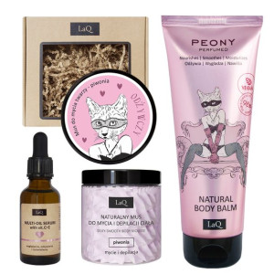 Zestaw: Multi-Oil, balsam, mus do ciała i mus do twarzy KOCICA PIWONIA LaQ