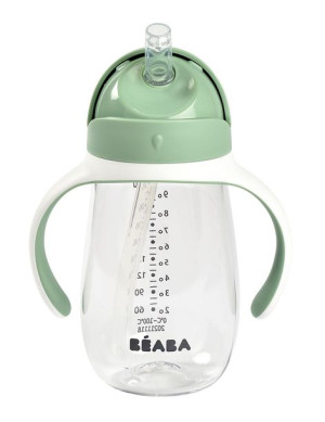 Butelka tritanowa kubek ze słomką 300 ml Sage green Beaba