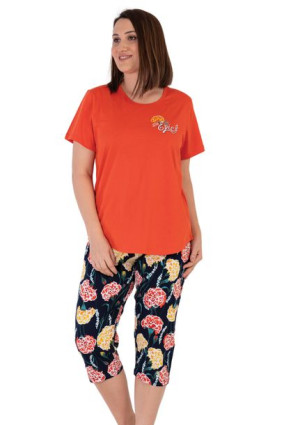 Piżama Damska Vienetta bawełna +Size 2XL krótki rękaw