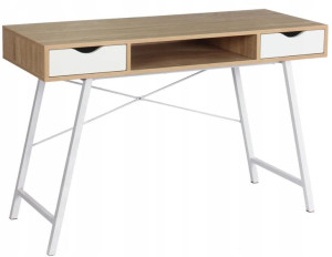 Biurko Loft Komputerowe Szuflady White/dąb Sanoma