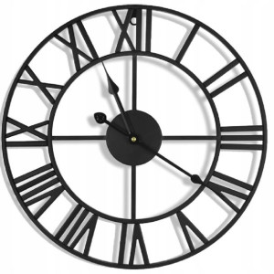 Zegar Ścienny Retro Loft Rzymski Metalowy 50cm