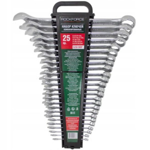 Zestaw klucze płasko-oczkowe 6-32 mm Cr-V 25 el